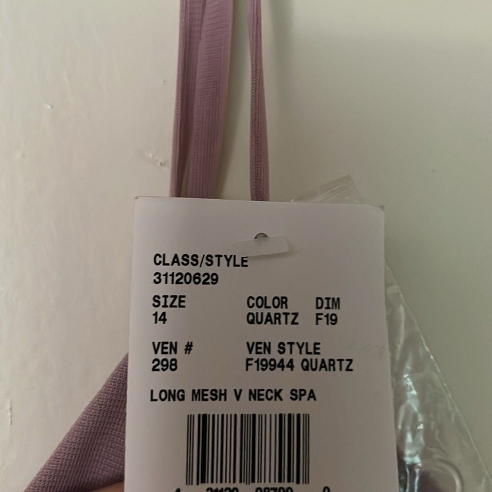 NWT david's bridal quartz v neck mesh gown with slit size: 14 - Picture 4 of 8